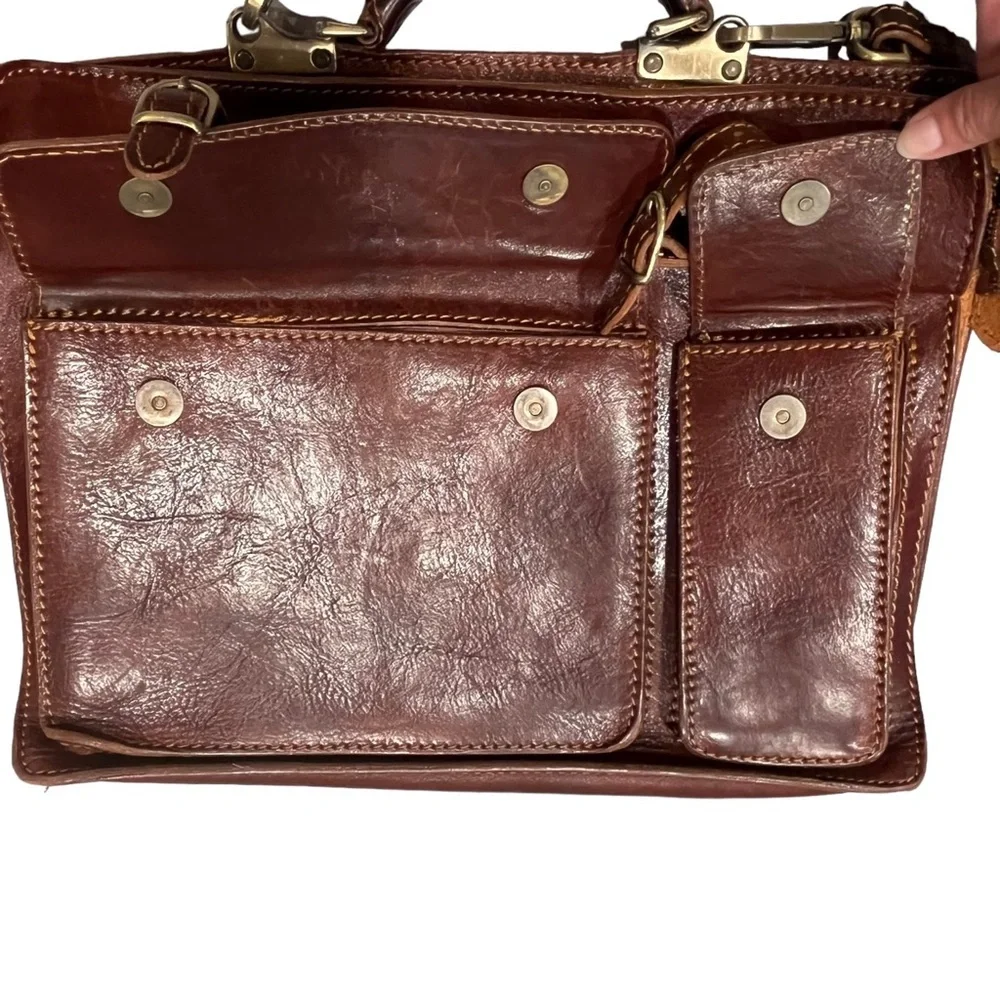 Tuscany Leather Brown Venezia Briefcase Bag